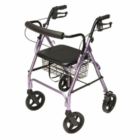 NUTRIONE Lumex Walkabout Four-Wheel Contour Deluxe Rollator, Lavender NU2969962